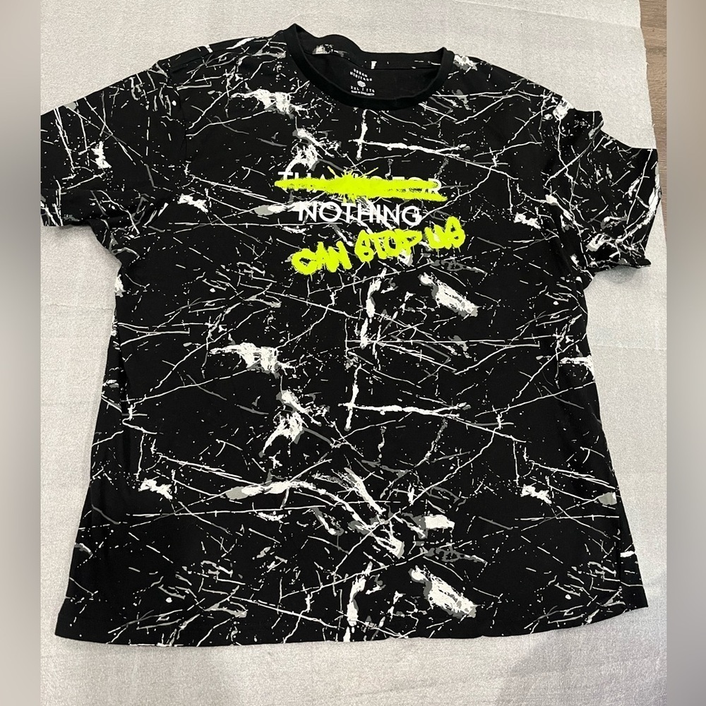 ❤️2/$50❤️[XXL/PTP23”]Urban Heritage Black Tie Dye Abstract Graphic SS T-Shirt